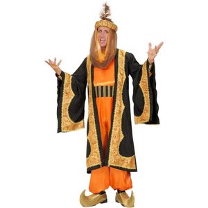 Widmann - 1001 Nacht & Arabisch & Midden-Oosten Kostuum - Oosterse Sultan Kostuum Man - Oranje, Zwart, Goud - Small - Carnavalskleding - Verkleedkleding
