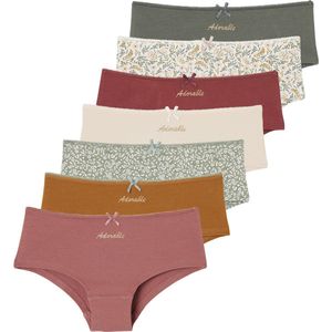 Vertbaudet - Set van 7 - Meisjesshorties - Glittertekst - Biologisch Katoen