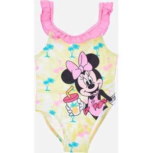 Minnie Mouse badpak - geel met roze - Disney zwempak meisjes - maat 74