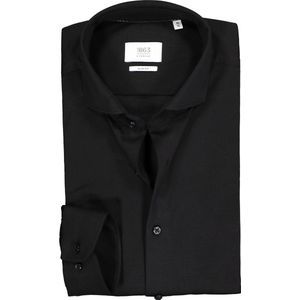 ETERNA 1863 slim fit casual Soft tailoring overhemd - jersey heren overhemd - zwart - Strijkvriendelijk - Boordmaat: 41