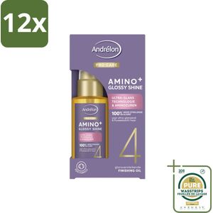 Andrélon – Finishing Oil – Pro Care Amino+ Glossy Shine – 50 ml - Voordeelverpakking - 12 stuks - Aminozuren haar - Stralend haar