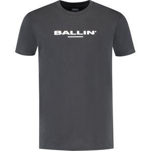 Ballin Amsterdam - Heren Regular fit T-shirts Crewneck SS - Antra - Maat XL