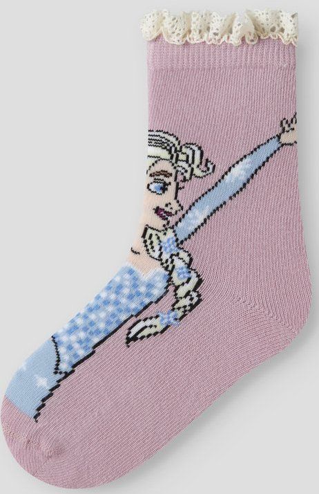 NAME IT Sokken 'NMFOSA FROZEN'  marine / lichtblauw / oudroze / wit