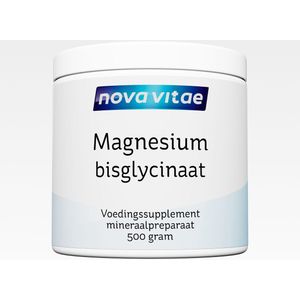 Nova Vitae - Magnesium Bisglycinaat - Poeder - 11% Elementair Magnesium - 500 gram = 1000 capsules