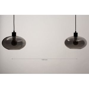 Lumidora Hanglamp 31064 - OSLO - 2 Lichts - E27 - Zwart - Grijs - Metaal