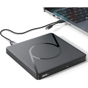 Externe CD DVD Speler en Brander – USB 3.0 & Type-C – Draagbare CD/DVD±RW Drive – Compatibel met Windows XP/7/8/10, Mac OS & Linux – Voor Laptop & Desktop