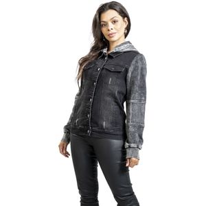 Black Premium by EMP Zwart/grijze hoodie met knoopjes - Dames - S