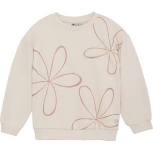 DAILY7 Oversized Sweater Flower Truien & Vesten Meisjes - Sweater - Hoodie - Vest- Ecru - Maat 128