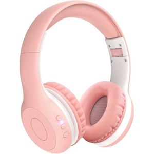 StayPowered Bluetooth Kinderheadset - de Ultieme Kinderheadset met Volumebegrenzing en Verstelbaar Comfort - Hoge Geluidskwaliteit - 40 Uur Batterijduur - Zachte Oorkussens - Licht - Draadloos & Draad - Roze - Levering Sneller dan Aangegeven!
