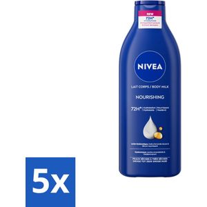 5 x Nivea - Body Milk - 72u Hydratatie - Droge tot Zeer Droge Huid - 400 ml - NIVEA Body Milk - Hydratatie - Droge Huid - Zeer Droge Huid - 72u Hydratatie