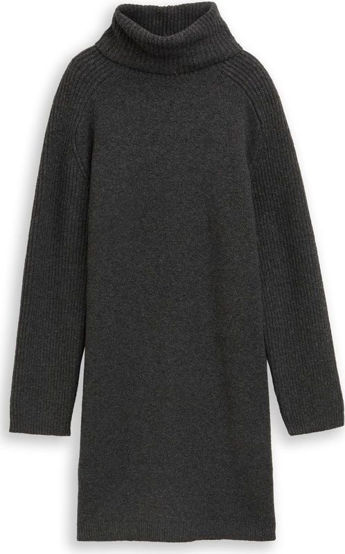 Tom Tailor Denim - Gebreide Jurk - Shale Grey Melange - Met Stretchaandeel