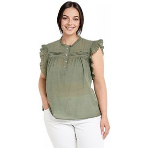 Mouwloze blouse van katoenvoile