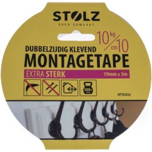 Montagetape dubbelzijdig klevend - Extra Sterk - 19mm x 5m