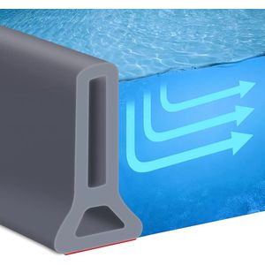 JGS ® Douchedrempel, waterdam, waterblokkering, douchevloer, siliconen doucheafdichting, afdichtstrip, douche, badwaterbarrière (105 cm, grijs)