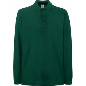 Fruit Of The Loom Premium Poloshirt Met Lange Mouwen kleur Forest Green Maat XXL