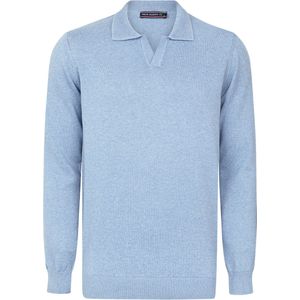 Felix Hardy - Polo Kraag - Gebreide Trui - Blauw - 100% Katoen Heren