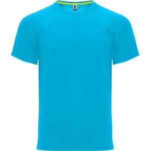 Turkoois unisex snel drogend Premium sportshirt korte mouwen 'Monaco' merk Roly maat 3XL