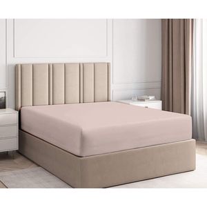 Ephemeris Hoeslaken Tweepersons 180x200+30 cm met elastiek rondom 100% Katoen Jersey ROZE