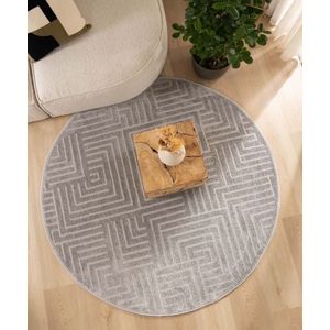 Rond vloerkleed Scandinavisch - Contour Gem grijs 140 cm rond