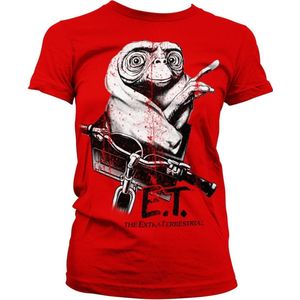E.T. Biking Distressed Girly Tee Damen T-Shirt Red-S