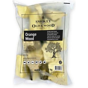 Smokey Olive Wood - Chunks - 5kg Sinaasappelhout - voor de BBQ en Smoker - grote brokken ø 5cm-10cm