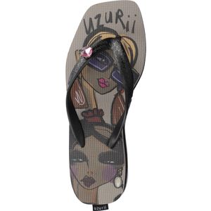 Uzurii Beach Printed Stella Mid Heel - Taupe