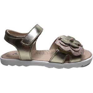 Naturino velcro roze bloem lederen sandalen Slinky goud mt 29