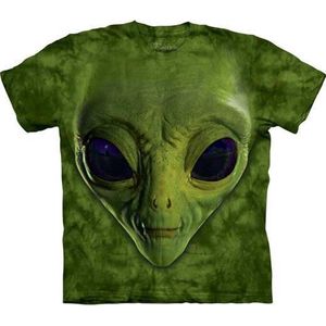 T-shirt Green Alien Face S