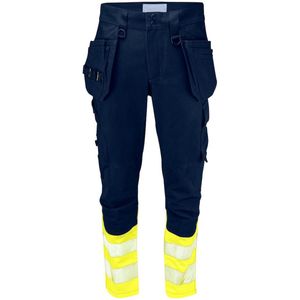 ProJob 6560 SIGNALISATIE STRETCHBROEK MET KNIEZAKKEN EN SPIJKERZAKKEN EN ISO 20471 KLASSE 1 646560 - Geel/Marine - D104