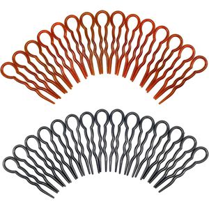 U-vormige haarspelden - 30 stuks damesstijl haarvork plastic haargrips styling haarclips Franse pinnen chignon pinnen kapselaccessoires voor vrouwen en meisjes