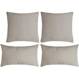 Stof Textile - Nelson - Sierkussen - Beige - Set van 4 - 2 Formaten - Polyester