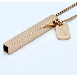 AIKI - Ademhalingsketting - Ademhalingstrainer - Stoppen met roken ketting - Solid Square - Rose Gold - Ademhaling - Ademketting - Ademtrainer - Hyperventilatie hulpmiddel