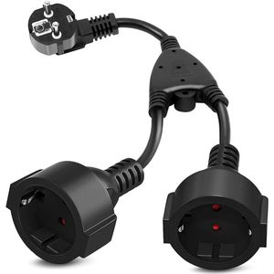 MKSS® Dubbele Stekker voor Stopcontact - Tweeweg Stekker - Verdeelstekker - Stopcontact Splitter - Zwart