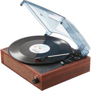 Veelzijdige Platenspeler met 3 Snelheden en Ingebouwde Luidsprekers - Bluetooth en AUX-aansluiting