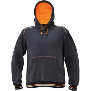 Hooded sweater Knoxfield antraciet/oranje M