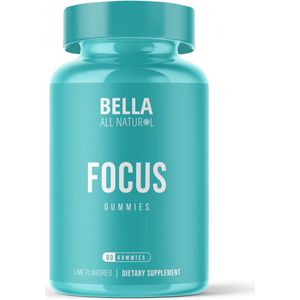 Bella All Natural - Focus Gummies - Limoen smaak | Verhoogt je focus en productiviteit | Choline | Vitamine B6 + B12