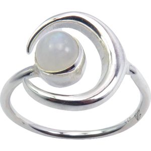 Natuursieraad - 925 zilver maansteen ring maat 16.50 - luxe edelsteen sieraad - handgemaakt