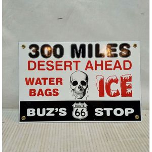 Buz's Stop Water Bags Ice Emaille Bord