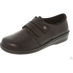 Berkemann - Globo Concept - Sarah - 39 - gesloten comfortschoenen voor dames met velcro sluiting - uitneembare zool - leder - breedte H - zwart