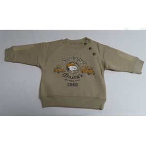 Trui - Sweater - Jongens - Beige - Snoopy driver - 6 maand 68