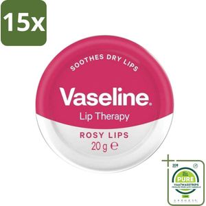 15 x Vaseline - Rosy Lips - Lip Therapy - Verzorgend - 20 g - Grootverpakking - Lippenbalsem - Lippenverzorging - Rozige Lippen - Droge Lippen - Lippen Bescherming