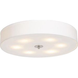 QAZQA drum - Moderne Plafondlamp met kap - 6 lichts - Ø 700 mm - Crème - Woonkamer | Slaapkamer