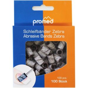 Promed schuurrolletjes nagelfrees ZEBRA # 80, 100 stuks voor mandrel. Vervangt handmatig vijlen van acrylnagels & gelnagels.