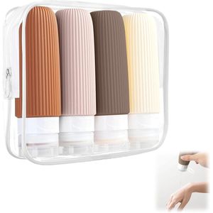 Siliconen Reisflessen - 4 Stuks - 60 ml - Voor Reizen
