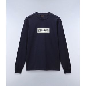 Napapijri - S-Box Logo - T-shirt - Zwart - Lange Mouwen