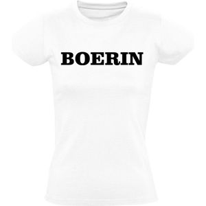 Boerin Dames T-shirt - boer - trekker - landbouw