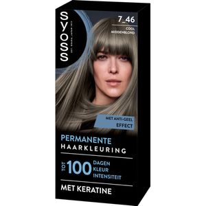 SYOSS - Coloration 7-46 Cool Middenblond - Haarverf - Grijsdekking - Vermindert Haarbreuk - 1 stuk