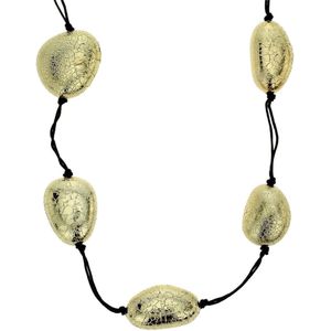 Behave Ketting zwart met goud-kleurige kralen