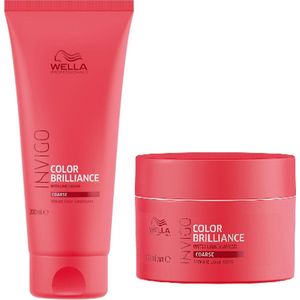 Wella Invigo - Color Brilliance - weerbarstig haar - Coarse - Masker + Conditioner - voordeelverpakking - 200ml + 150ml - Conditioner en masker voor ieder haartype