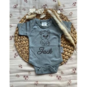 Romper - Gepersonaliseerd - Met Naam - Beer - Beertje - Baby - Katoen - Maat 50/56